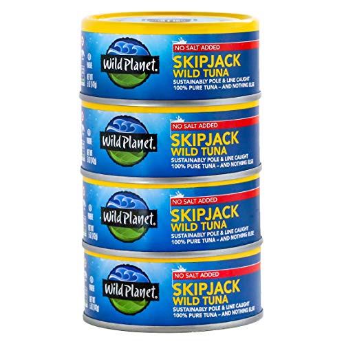 Skipjack Wild Tuna, No Salt Added (5oz, 4 Pack)