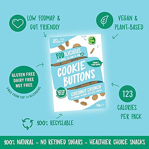 Low FODMAP Cookie Buttons Coconut Crunch (9 Packs)