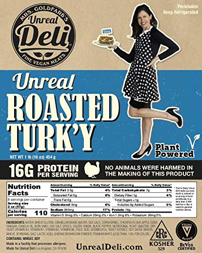Unreal Roasted Turk'y, Thin-sliced, Plant-based, 100% Vegan (1LB)