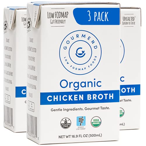 Gluten Free, Unsalted Organic Chicken Broth (16.9oz, 3 Pack)