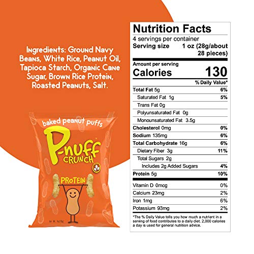 Baked Peanut Puffs, (6 Pack, 4oz Bags)